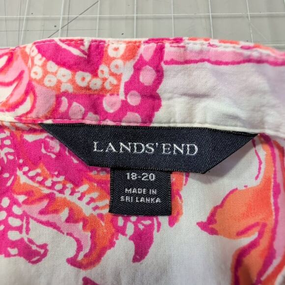 Lands' End lightweight floral print cotton top, size XL - Picture 4 of 9